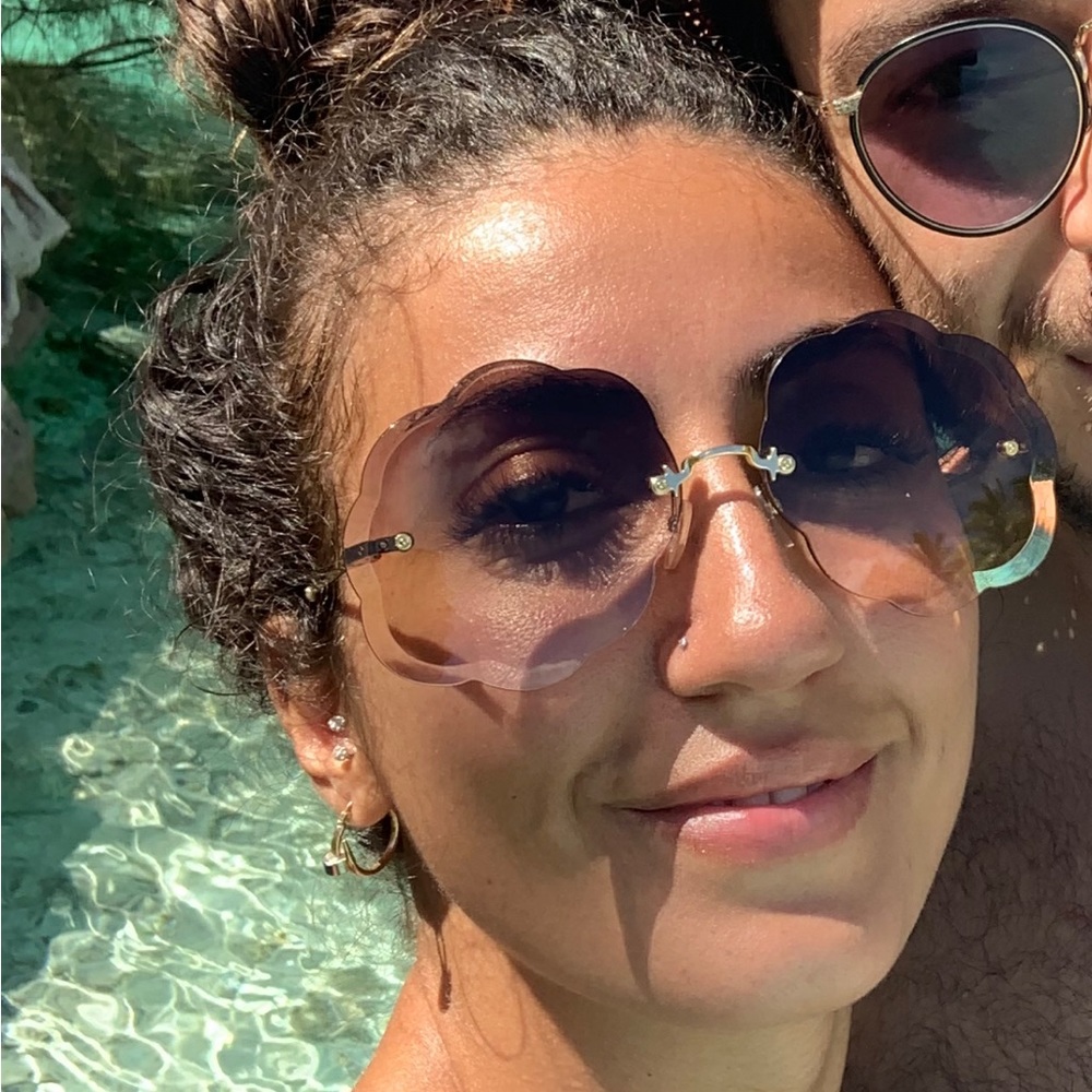 Chloe scalloped sunglasses with its original box, pouch and cloth